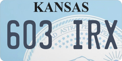 KS license plate 603IRX