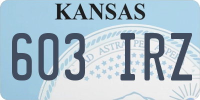 KS license plate 603IRZ