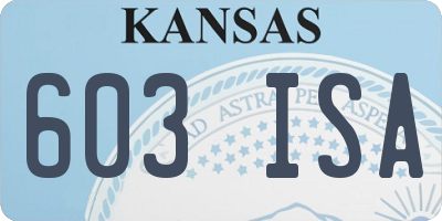 KS license plate 603ISA