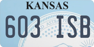 KS license plate 603ISB