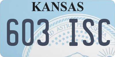KS license plate 603ISC