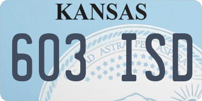 KS license plate 603ISD