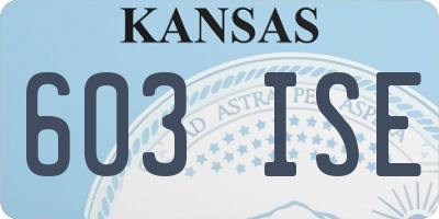 KS license plate 603ISE