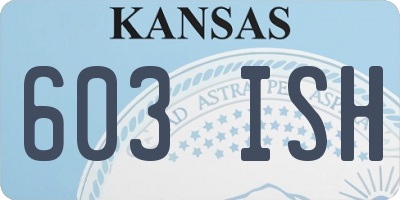 KS license plate 603ISH
