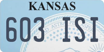 KS license plate 603ISI