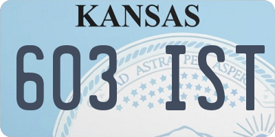 KS license plate 603IST