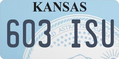 KS license plate 603ISU