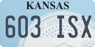 KS license plate 603ISX