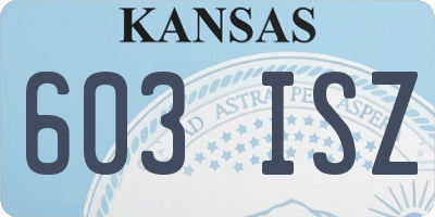 KS license plate 603ISZ