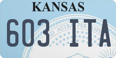 KS license plate 603ITA