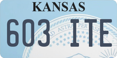KS license plate 603ITE