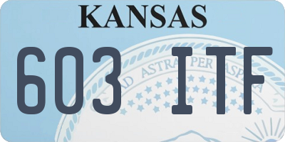 KS license plate 603ITF