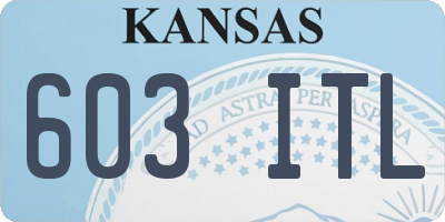 KS license plate 603ITL