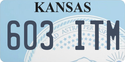 KS license plate 603ITM