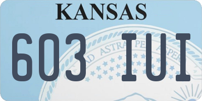 KS license plate 603IUI