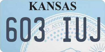 KS license plate 603IUJ