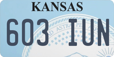 KS license plate 603IUN
