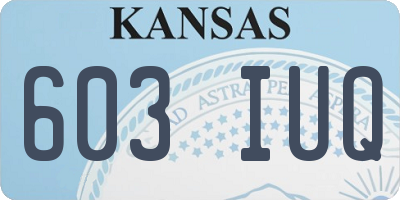 KS license plate 603IUQ