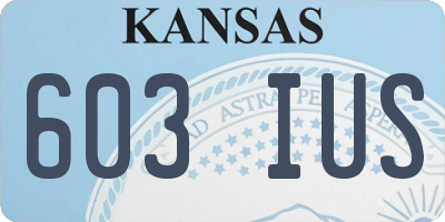KS license plate 603IUS