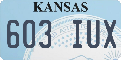 KS license plate 603IUX