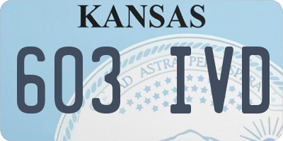KS license plate 603IVD