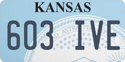 KS license plate 603IVE