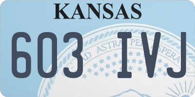 KS license plate 603IVJ