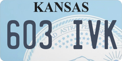 KS license plate 603IVK