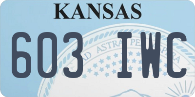 KS license plate 603IWC