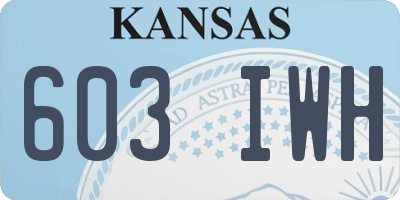 KS license plate 603IWH