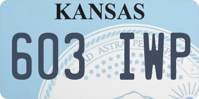 KS license plate 603IWP