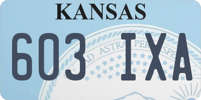 KS license plate 603IXA