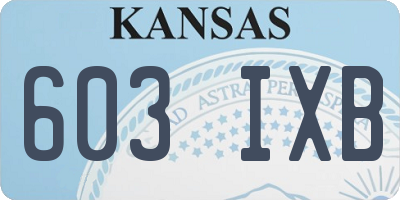KS license plate 603IXB
