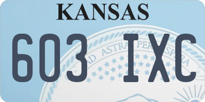 KS license plate 603IXC