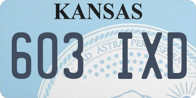 KS license plate 603IXD
