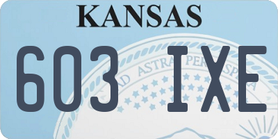 KS license plate 603IXE