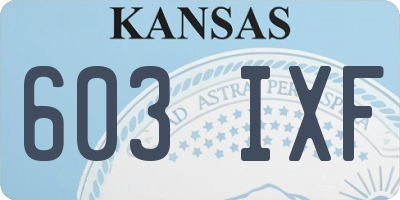 KS license plate 603IXF