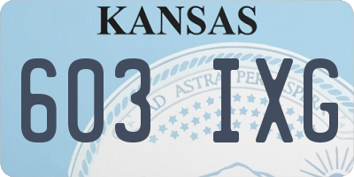 KS license plate 603IXG