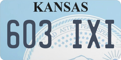 KS license plate 603IXI