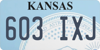 KS license plate 603IXJ