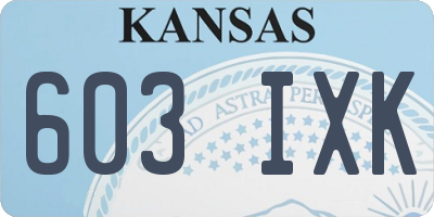 KS license plate 603IXK