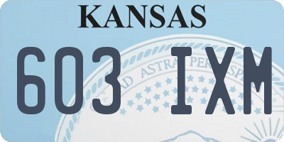 KS license plate 603IXM