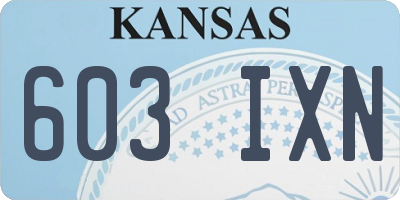 KS license plate 603IXN