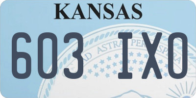 KS license plate 603IXO