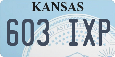 KS license plate 603IXP