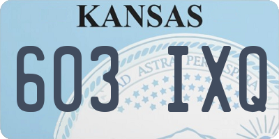 KS license plate 603IXQ