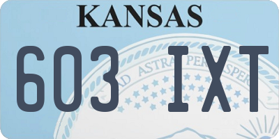 KS license plate 603IXT