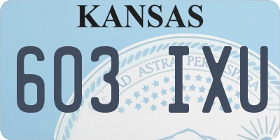 KS license plate 603IXU