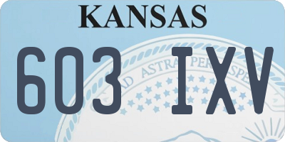 KS license plate 603IXV