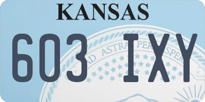 KS license plate 603IXY